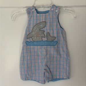 Bailey Boys Shark Bait Reversible Jon Jon Romper 12 months